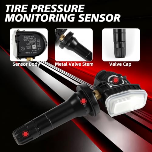 Pre-Programmed Tire Pressure Monitoring Sensor 315MHz TPMS Sensor Compatible with Ford 2016-2021 Edge 2015-2017 Explorer 2016 2017 F150 Fusion for:-Mustang 2015-2017 Set of 4 F2GZ1A189A