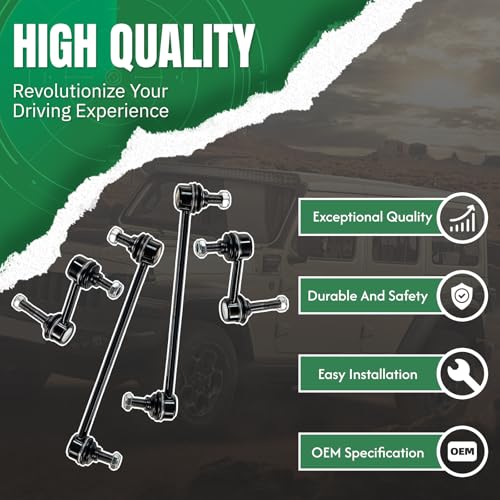 4Pc Front Rear Stabilizer Sway Bar End Link for Ford 2009 2010 2011 2012 Escape, Compatible With Mazda 2009 2010 2011 Tribute, for Mercury 2009 2010 2011 Mariner #OE K80296 K750571 - size: K80296&K750571-4PC