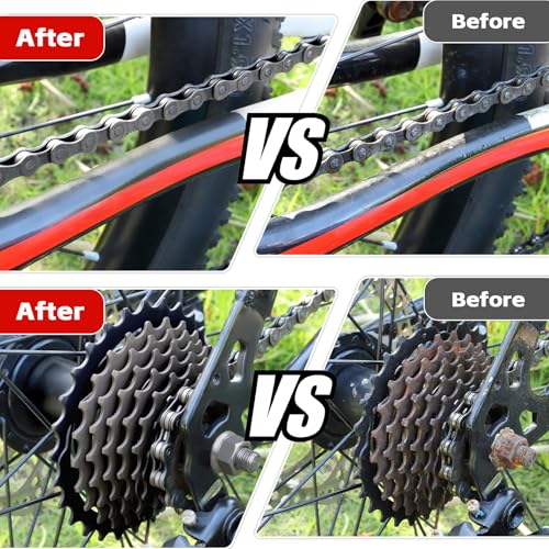 Bike Chain Cleaning Kit with Bicycle Chain Degreaser,Wet Lube,Chain Brush