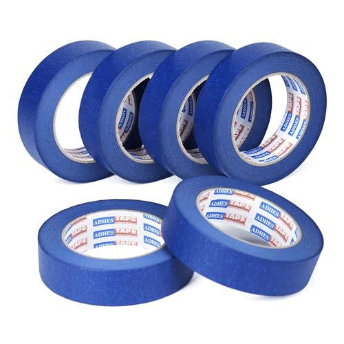 ADHES Blue Painters Tape Blue Tape, 6 Rolls x 0.94 Inch x 60 Yards - size: 24mm x 55m