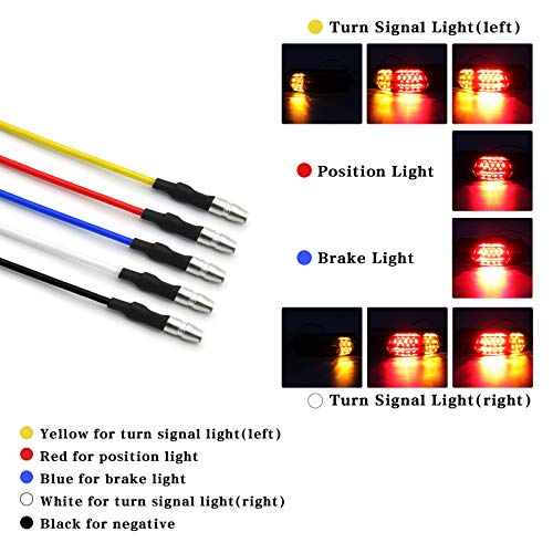 Universal Smoke Integrated Motorcycle 25 LED Tail Light with Turn Signal Position Brake-Stop Alert Function for Dirt Bike Buggy Chooper Cruiser ATV(Smoke/Stop Alert) - color: Smoke/Stop Alert