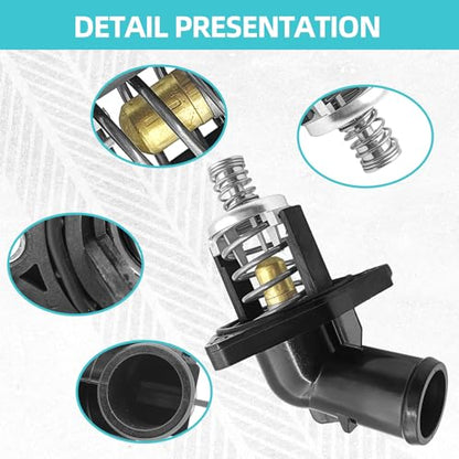 15-11125 Engine Coolant Thermostat Housing Assembly Compatible with 2014 2015 2016 2017 2018 2019 2020 Chevy Silverado, GMC Sierra 4.3 5.3 5.3L 6.2L Thermostat Housing Assembly
