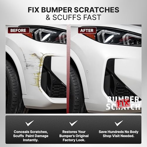 Bumper Scratch Fix® Clear Car Scratch Remover Kit for Bumpers, Removes Paint Transfer, Scuffs & Light Scratches, Compound, Wipes & Touch-Up Pen, Works on All Paint Colors, DIY Auto Paint Repair
