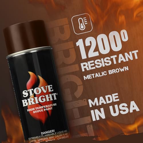 Stove Bright High Temp Spray Paint, Metallic Brown, 12 Oz, 1200°F