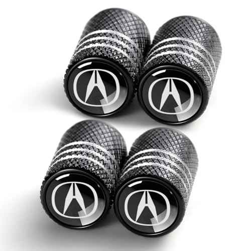 Tire Valve Stem Cap Cover for Acura Belt O-Ring Seal Corrosion Resistant,Tire Valve Stem Air Cap 4 Pack Black - color: Black-8