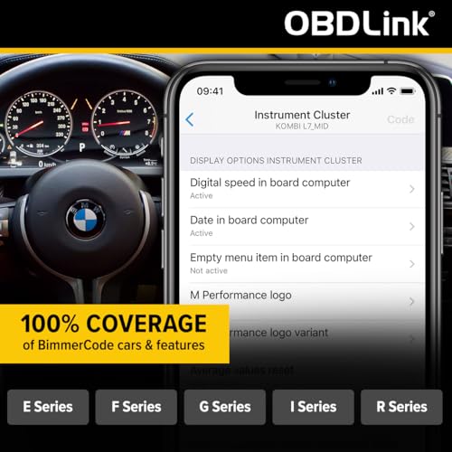 OBDLink CX Bimmercode Bluetooth 5.1 OBD2 Adapter for BMW/Mini, Works with iPhone/iOS & Android, Car Coding, OBD II Diagnostic Scanner