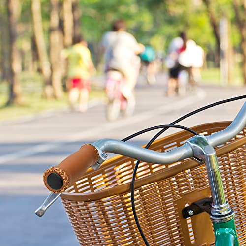 SOLODRIVE Bike Handlebar Grips, Vinyl Leather Grips for Beach Cruiser Bike - color: Brown