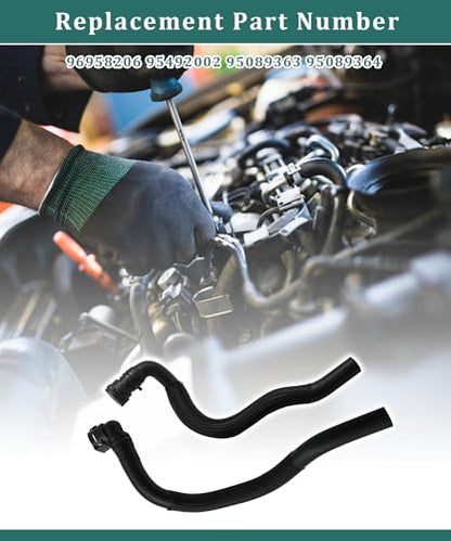 96958206 95492002 Heater Inlet &Outlet Hose Fits for Chevrolet Sonic 2013-2018, With Hose Connector, Replaces 95089363,95089364