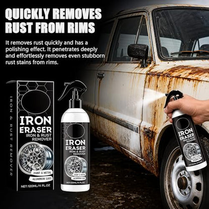 2Pcs Rust Remover Spray, Iron & Rust Remover for Car Wheels, Paint & Brake Dust, Automotive Surface Cleaner