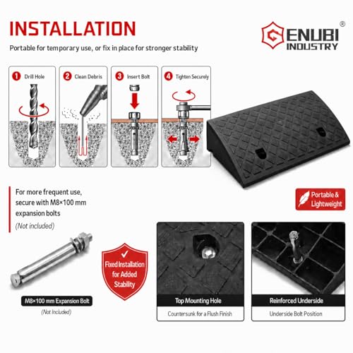Curb Ramp Portable Lightweight Heavy Duty Plastic Threshold Ramp for Driveway, Loading Dock, Sidewalk, Car, Scooter, Bike, Motorcycle - size: 4.25" 1PCS