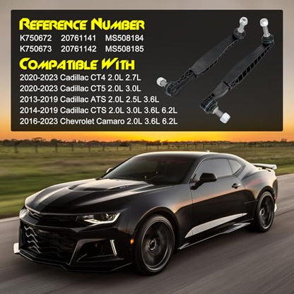 2PCS Front Stabilizer Sway Bar End Link, Compatible with 2016-2023 Chevrolet Camaro, 2014-2019 Cadillac CTS, 2013-2019 ATS, 2020-2023 CT5, 2020-2023 CT4, Replace# K750672, K750673