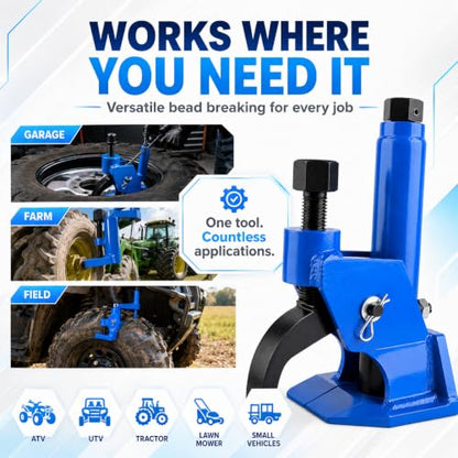 Manual Tire Bead Breaker Tool for ATV, UTV, Car, Tractor & Mower - color: BLUE