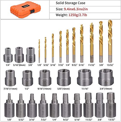 29PCS Screw Extractor Bolt Extractor Set with Left Hand Drill Bit Set - color: 29pcs