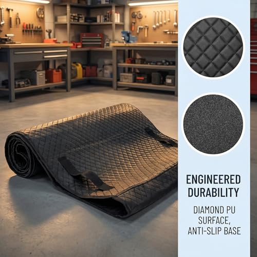 Mechanic Creeper Mat, 60 x 28 Inch Foldable Under Car Work Mat with Carry Bag, Low-Profile Design for Garage Repairs and Vehicle Maintenance