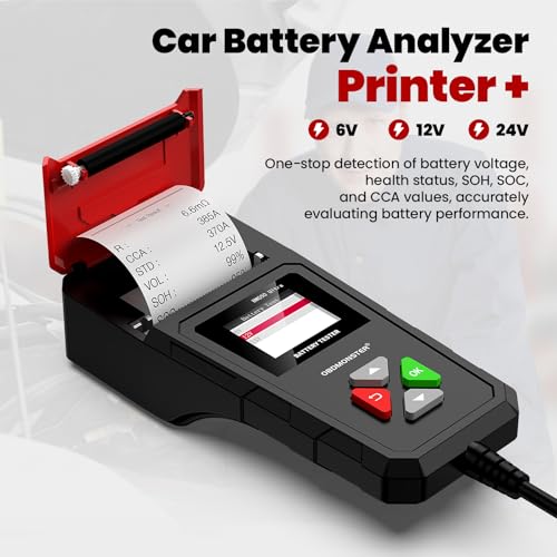 Car Battery Tester with Built-in Printer OBDMONSTER BM550U, 6V/12V/24V - color: Black+Red