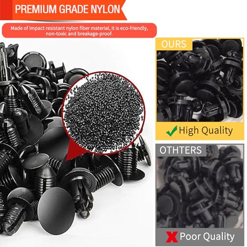 390Pcs Subaru Car Plastic Rivets Fasteners Push Retainer Kit,18 Most Popular Sizes Auto Push Pin Rivets, for Subaru Toyota Body Interior and Exterior Retainer Fastener Clip