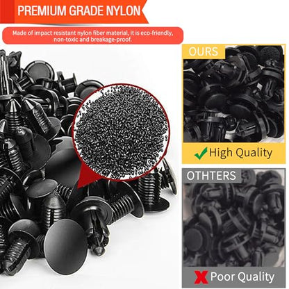 390Pcs Subaru Car Plastic Rivets Fasteners Push Retainer Kit,18 Most Popular Sizes Auto Push Pin Rivets, for Subaru Toyota Body Interior and Exterior Retainer Fastener Clip