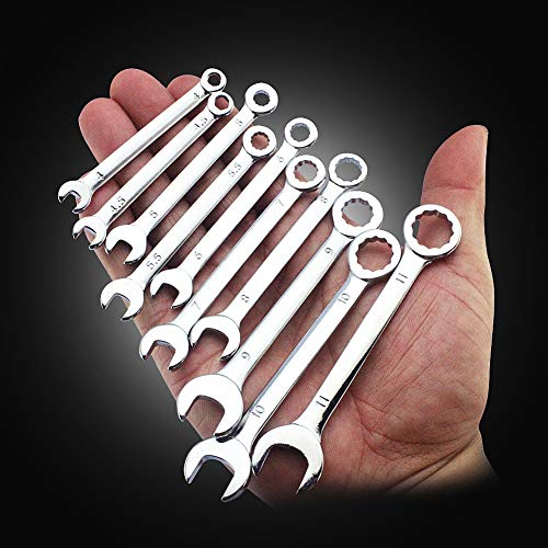 SPEEDWOX Ignition Wrench Set SAE Metric Small Open and Box Wrenches Mini Spanner Set Combination Wrench Set with Portable Storage Pouches - size: Combination Metric & SAE 6-Piece