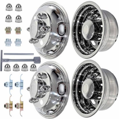 hightall 17.5 Wheel Simulators, 17.5" 6 Lug 6Vent Holes Stainless Steel Hubcaps,Polished Surface,Bolts On Wheel Cover Set Compatible with Isuzu NQR 1994-2025 - size: 17.5” For ISUZU NQR FSR NPR