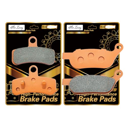 High-Performance Motorcycle Brake Pads Carbon Fiber Compatible with Harley Davidson Heritage Softail Classic Custom Standard Dyna Wide Glide, Super Glide, Low Rider, Street Bob FA457F FA458