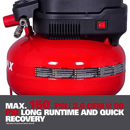 ECOMAX Pancake Air Compressor MAX 150 PSI, 2.6 CFM @90 PSI, Oil-Free