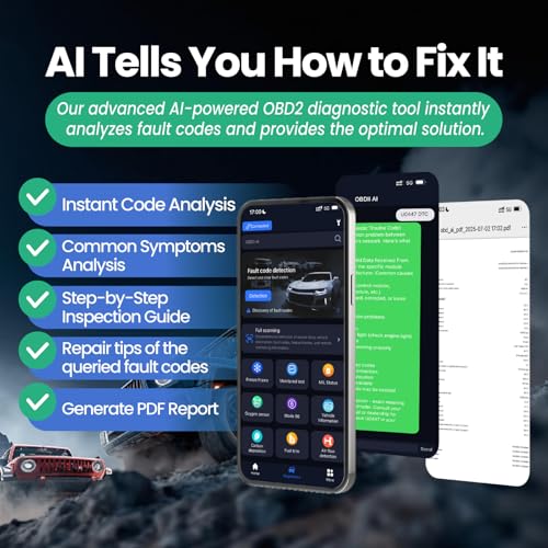 Bluetooth OBD2 Scanner, Car Diagnostic Code Reader for Vehicles