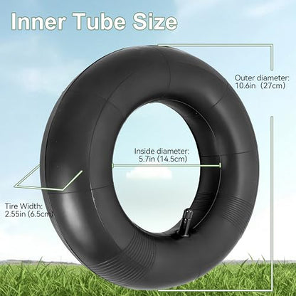 4.10/3.50-6 Tire and Inner Tube,Heavy Duty,Replacement for 4.10-6 13x4.00-6 Tire,Fit for Lawn Mower Hand Truck Wheelbarrow ATV Quad - color: 4.10/3.50-6 tire set black