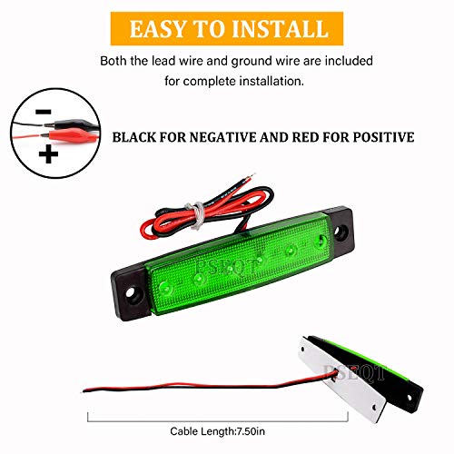 PSEQT 10 Pcs LED Rock Strip Lights Car Underglow Wheel Fender Well Lighting Kits Waterproof for Golf Cart Wrangler Offroad Truck RV UTV ATV Snowmobile (Green) - color: Green