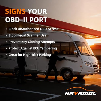 OBD2 Port Lock, Aluminum Alloy OBDII Security Lock for Cars, SUVs & Trucks, Anti-Theft OBD Connector Protector, Durable One-Piece Design, Easy Non-Invasive Installation