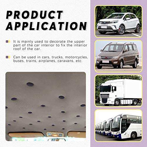 Swpeet 152Pcs Black Car Roof Headliner Repair Rivets Repair Button with Twist Pins and Installation Tool Kit, Bed Skirt Pins Auto Roof Snap Pins Retainer Design for Car Roof Flannelette Fixed - color: Black