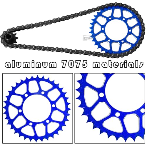 Upgrades Parts Aluminum 7075 Rear Hub Chain Sprocket 36T Gears&Manganese Steel Roller Chain&10T Steel Front Sprocket for L0Si 1/4 Promoto-MX Motorcycle RTR FXR(los06000)(los06002),Navy Blue - color: Navy Blue/(Losi 1/4)
