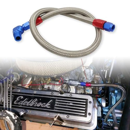 8123 Braided Fuel Line Kit Fuel Fitting Pressure Regulator Silver