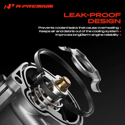 A-Premium Upgraded Aluminum Engine Coolant Thermostat Housing Assembly