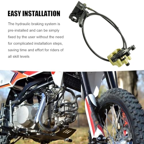 Front Hydraulic Disc Brake Master Cylinder Caliper Assembly with Brake Pads Replacement for Taotao DB10 DB14, Replacement for SSR125 SSR110, for 50cc 70cc 90cc 110cc 125cc Dirt Pit Bike ATV