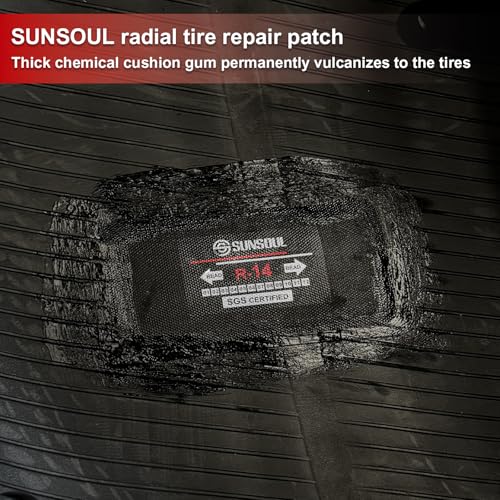SUNSOUL 10Pcs Heavy Duty Tire Patches, 5.70" x 2.95" Radial Tire Patches - size: 5.70*2.95