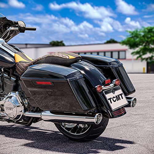 TCMT Hard Saddlebags Bag & Liners Carpet Insert W/Conversion Brackets Fit For Harley Softail 1984-2017 (except Softail Slim, Softail Deuce Models) - color: Black Conversion Brackets, size: Style C Vivid Black(Black Latches)