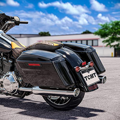 TCMT Hard Saddlebags Bag & Liners Carpet Insert W/Conversion Brackets Fit For Harley Softail 1984-2017 (except Softail Slim, Softail Deuce Models) - color: Black Conversion Brackets, size: Style C Vivid Black(Black Latches)