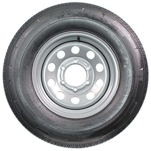 eCustomrim 2-Pack Radial Trailer Tire Rim Assembly ST225/75R15 Silver 6 Lug