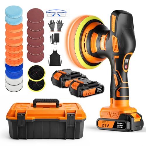 8-Speed Cordless Car Buffer Polisher Kit, 28 PCS Complete Kit