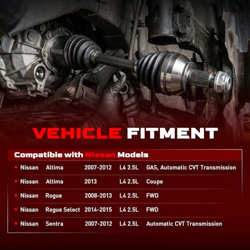 Betthand 666262 Front CV Axle Fit for Nissan Altima 2007-2012 2.5L Auto CVT - size: 666262