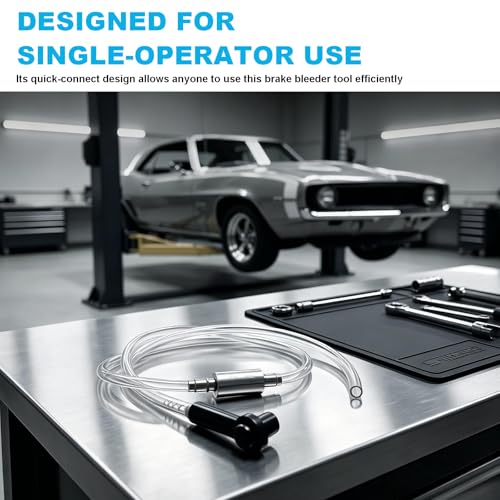Brake Bleeder Hose Kit, One Way Check Valve Tube Bleeding Tool Kit with Clamps, Brake Fluid Hose Hydraulic Bleeding Tool for Car Motorcycle Clutch, Car Accessories