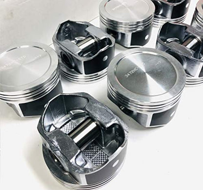 Set of (8) Pistons & Moly Rings Kit Chevy 5.3L LS1 Silvolite Hypereutectic Pistons 1999-2003 Dish Top 3.780" Standard Bore Diameter