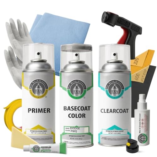 ERA Paints - PWQ - Pearl White for DODGE Exact OEM Color Match Automotive Touch Up Paint for Cars - Spray Paint with Premium Spray Nozzle - Pro Kit - Made in USA - style: Spray - Pro Kit