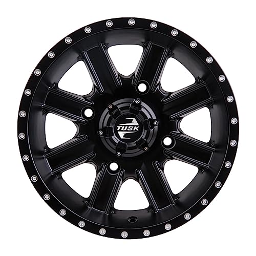 (4 Pack) 4/137 Tusk Cascade Wheel 12x7 5.0 + 2.0 Matte Black For Kawasaki PRAIRIE 360 4X4 2003-2013