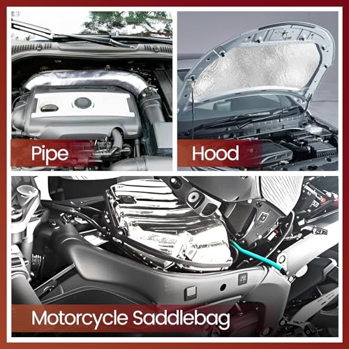 Aluminum Adhesive Heat Shield Wrap for Automotive, 24x12 in, Silver - color: Silver, size: 24" x 12"