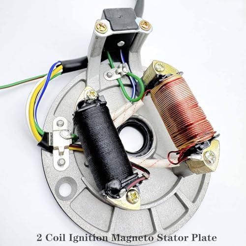 2 Coil Ignition Magneto Stator Plate for 50 70 90 110 125cc Taotao Kazuma SSR Baja ATV Quad Dirt Kick Bike 4 Wheeler with 24mm&27mm Magneto Flywheel GY6 Puller ATV Scooter Repair Tool