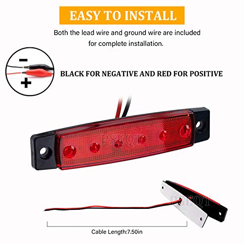 PSEQT 10 Pcs LED Rock Strip Lights Car Underglow Wheel Fender Well Lighting Kits Waterproof for Golf Cart Wrangler Offroad Truck RV UTV ATV Snowmobile (Red) - color: Red
