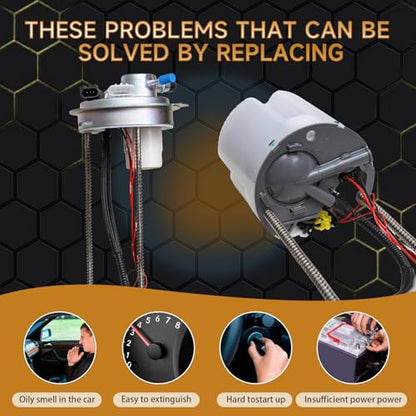 Fuel Pump Compatible with GMC Sierra 1500 2010-2013, Chevy Silverado 1500 2010-2013 V8 4.8L 5.3L 6.2L Replace E4005M FG1057 with Pressure Sensor and Seal Ring - color: E4005M