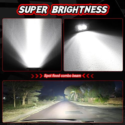 LED Pod Lights Flush Mount Off Road Driving LED Light Bar - color: White Flush