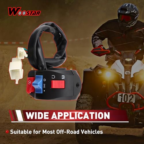 WOOSTAR 6 Wire 3 Function Right Handle Switch Replacement for 50cc 70cc 90cc 110cc 125cc Scooter Motorcycle - size: Right